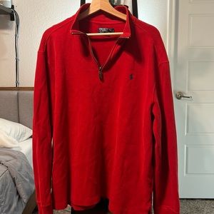 Polo Red Quarter Zip Pullover (Large)